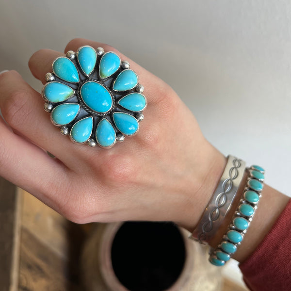 Turquoise Daisy Ring