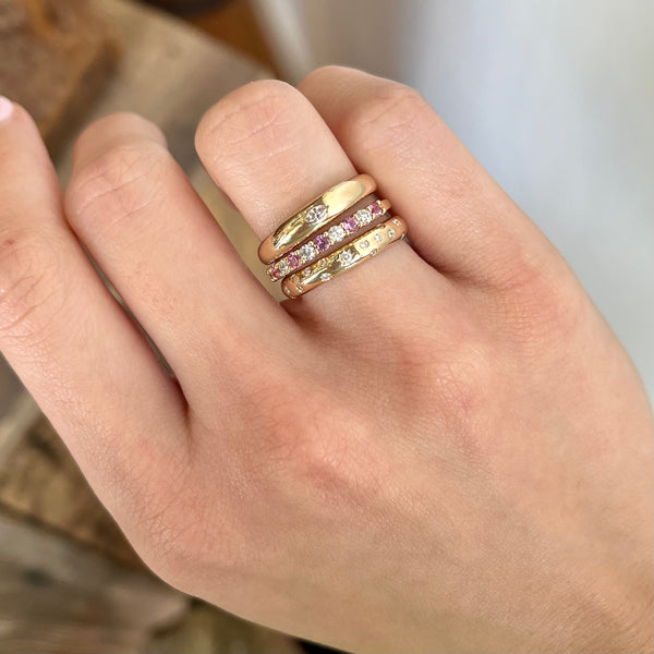 Scattered Diamond Inlay Ring