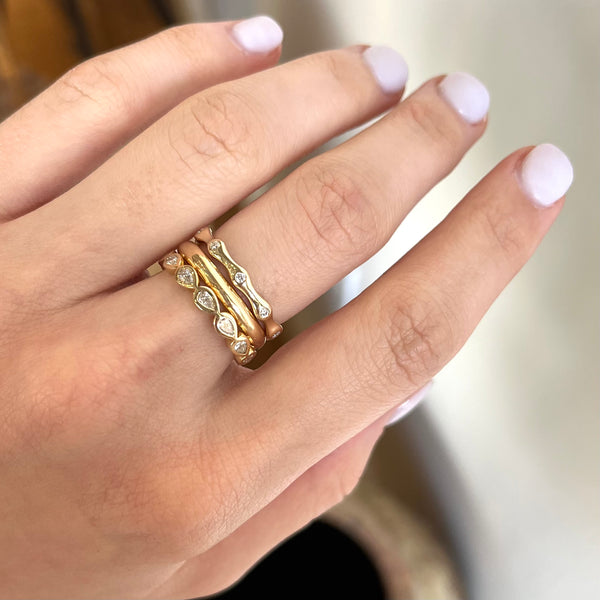 Bamboo Diamond Station Ring
