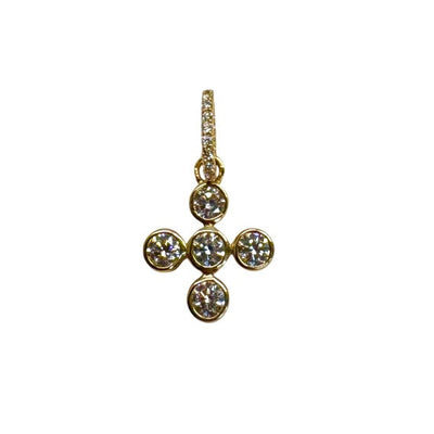 Square Cross Diamond Charm