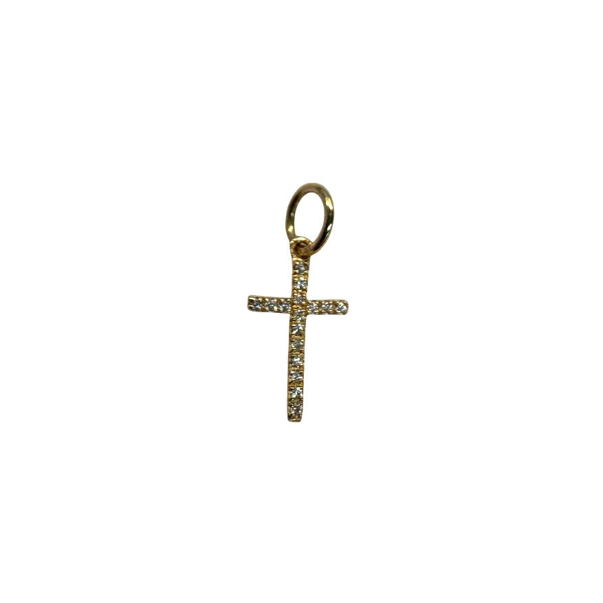 Pave Diamond Mini Cross Charm