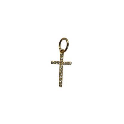 Pave Diamond Mini Cross Charm