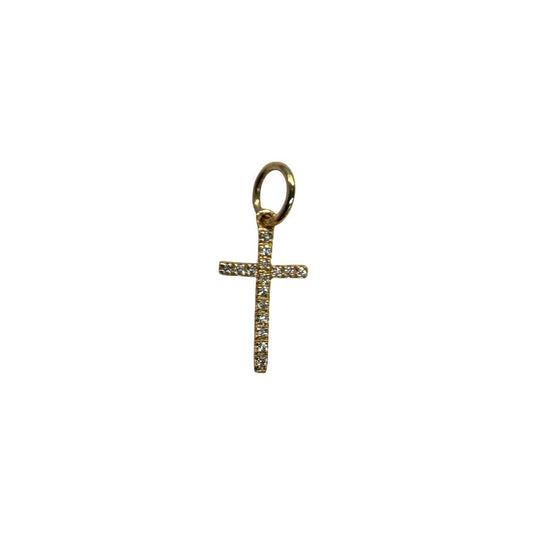 Pave Diamond Mini Cross Charm