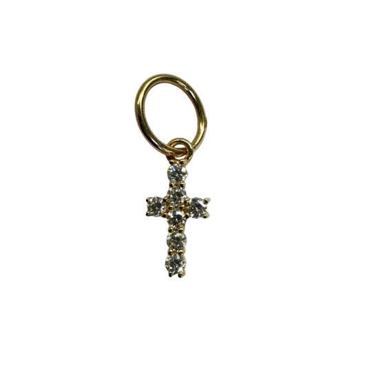 Prong Set Diamond Mini Cross Charm