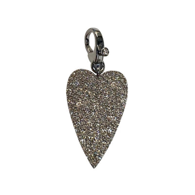 Oxidized Pave Heart Pendant