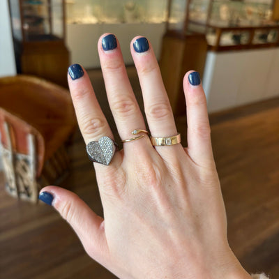 Sterling Silver Diamond Folded Heart Ring