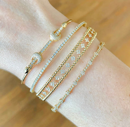 Flexible Diamond Cluster Cutout Bracelet