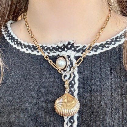 Shell Locket & Diamond Bezel Pendant