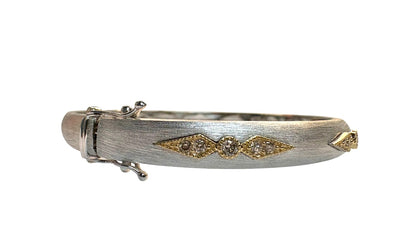 Mixed Metal Diamond Kite Hinge Bracelet