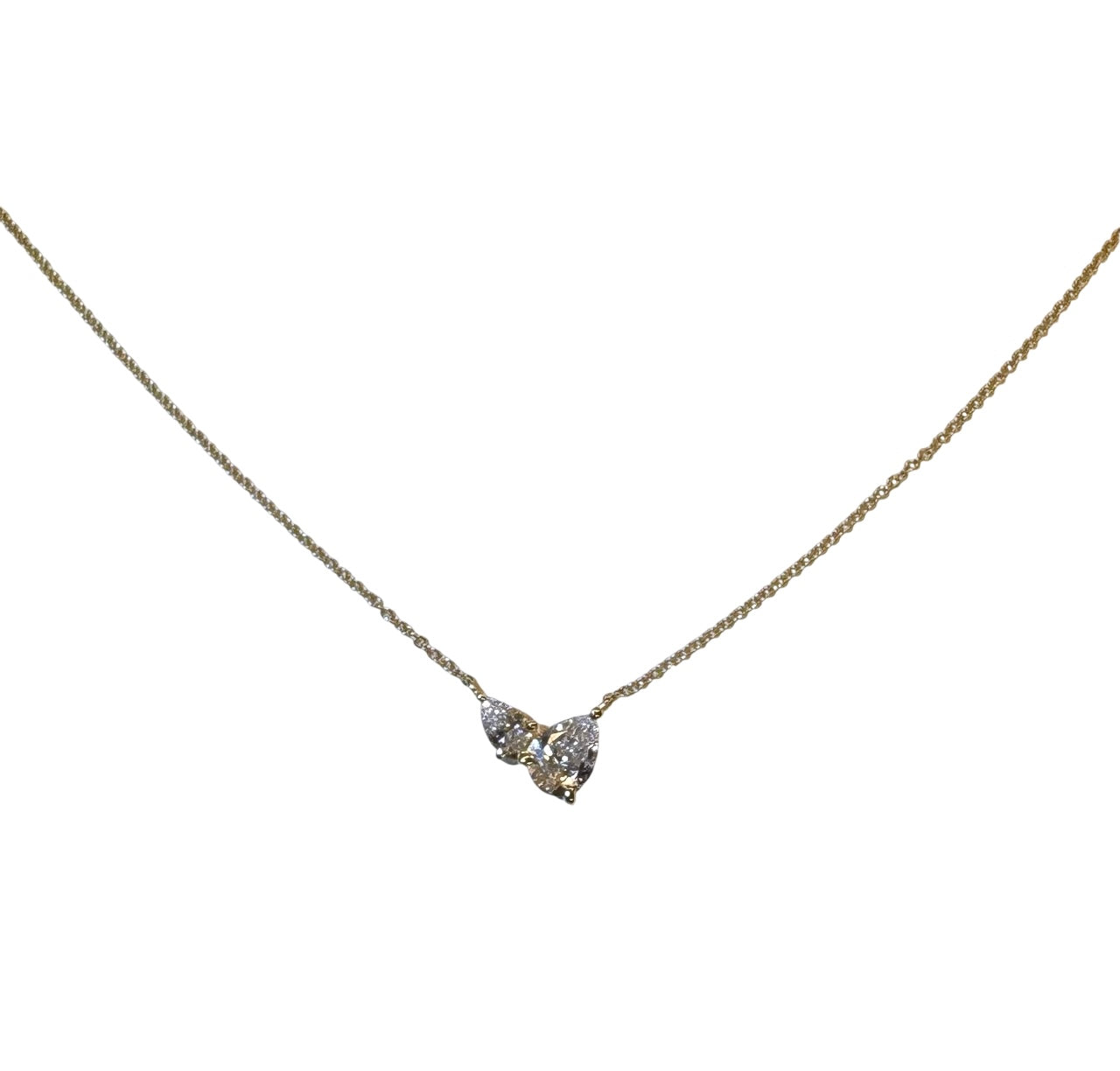 Double Pear Lab Diamond Necklace