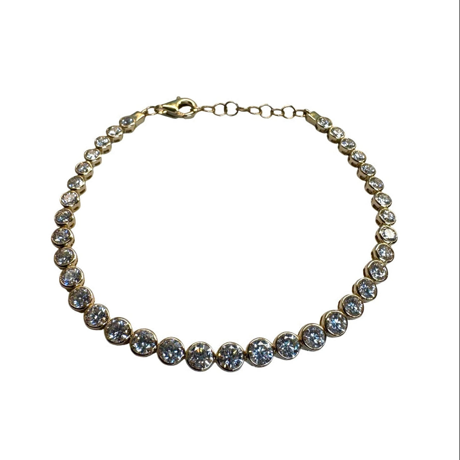 Bezel Set Lab Grown Diamond Tennis Bracelet