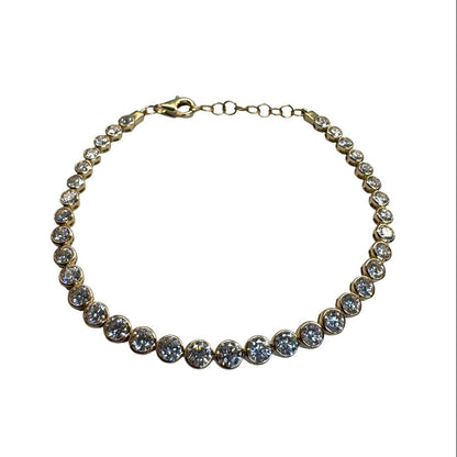 Bezel Set Lab Grown Diamond Tennis Bracelet