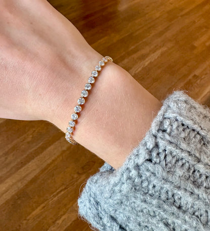 Bezel Set Lab Grown Diamond Tennis Bracelet