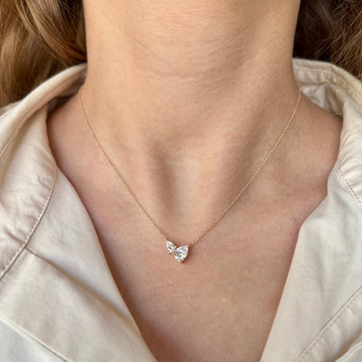 Double Pear Lab Diamond Necklace
