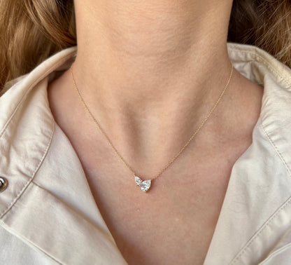 Double Pear Lab Diamond Necklace