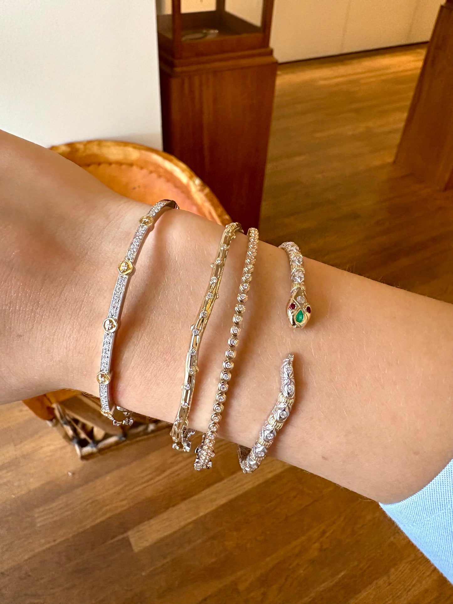 Two-Toned Tree of Life Bangle