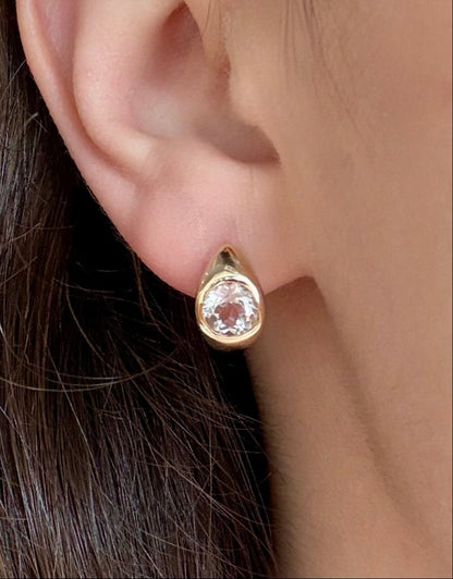 White Topaz Huggies