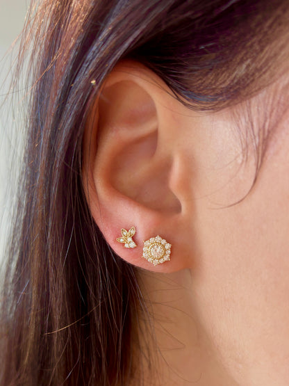 Diamond Flower Studs
