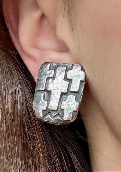 Cross Clip Earrings