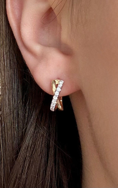 Diamond X Hinged Hoops
