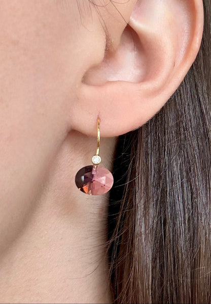 Ruby Drop Hook Earrings