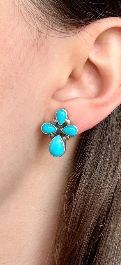 Turquoise Cross Studs
