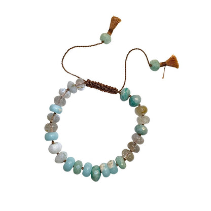Moonstone & Amazonite Beaded Bracelet