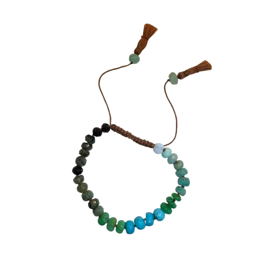 Black Spinel & Turquoise Beaded Bracelet