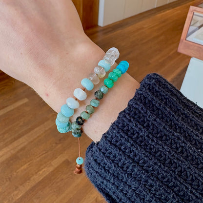 Black Spinel & Turquoise Beaded Bracelet