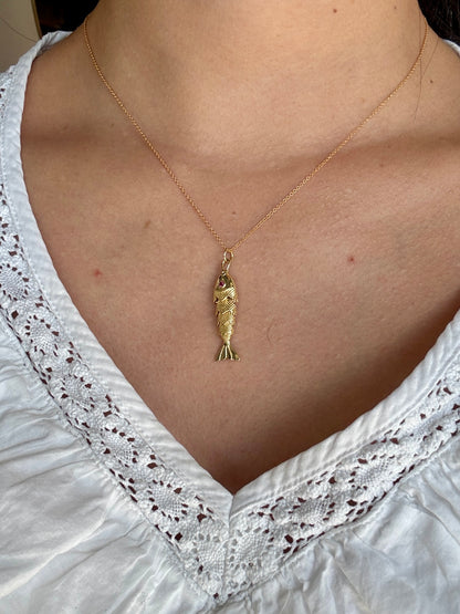 Gold Fish Necklace Charm