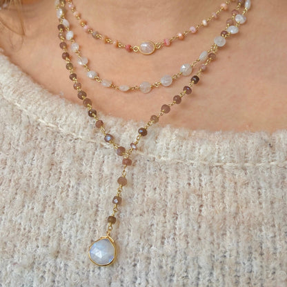 Three in One Moonstone Necklace