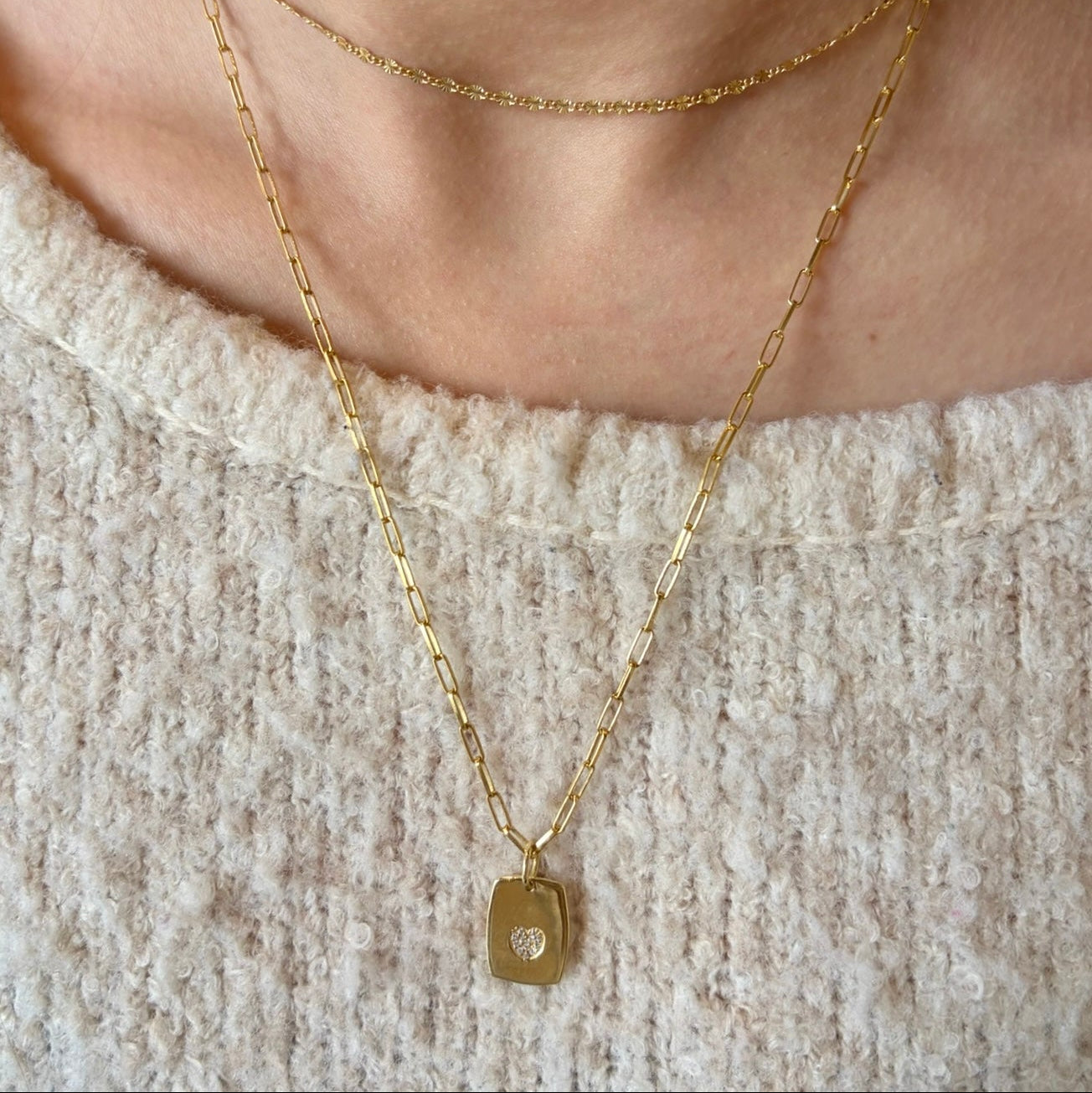 Heart Dog Tag Necklace