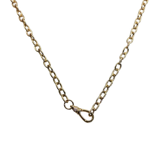Gold Chain with Lab Grown Diamond Clasp
