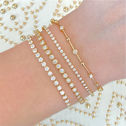 Alternating Bezel Diamond & Link Bracelet