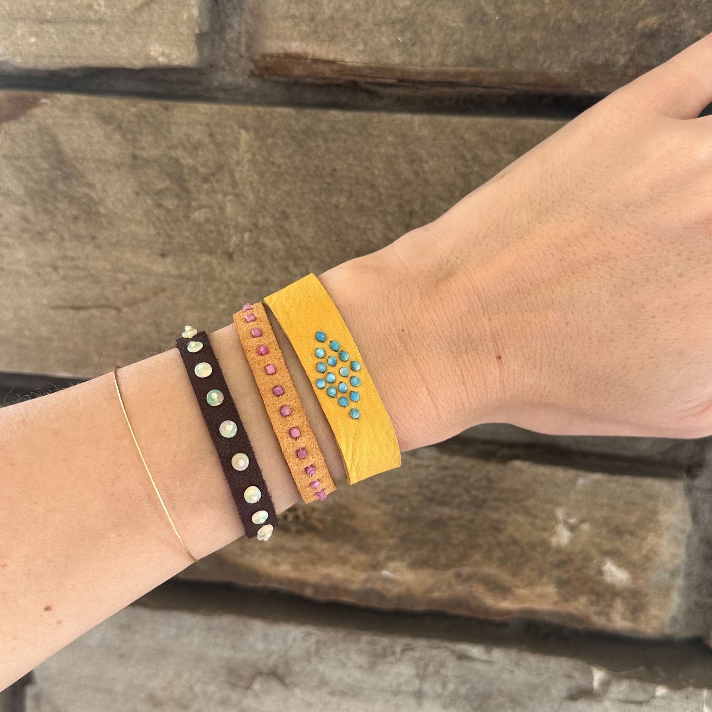 Apatite Leather Bracelet