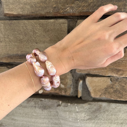 Pink Baroque Pearl Bracelet