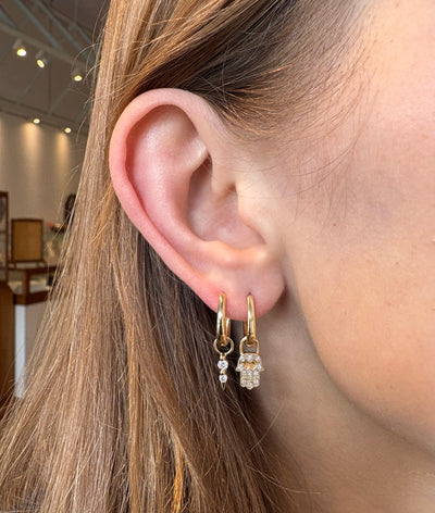 Tiny Double Sided Hamsa Earring Charms