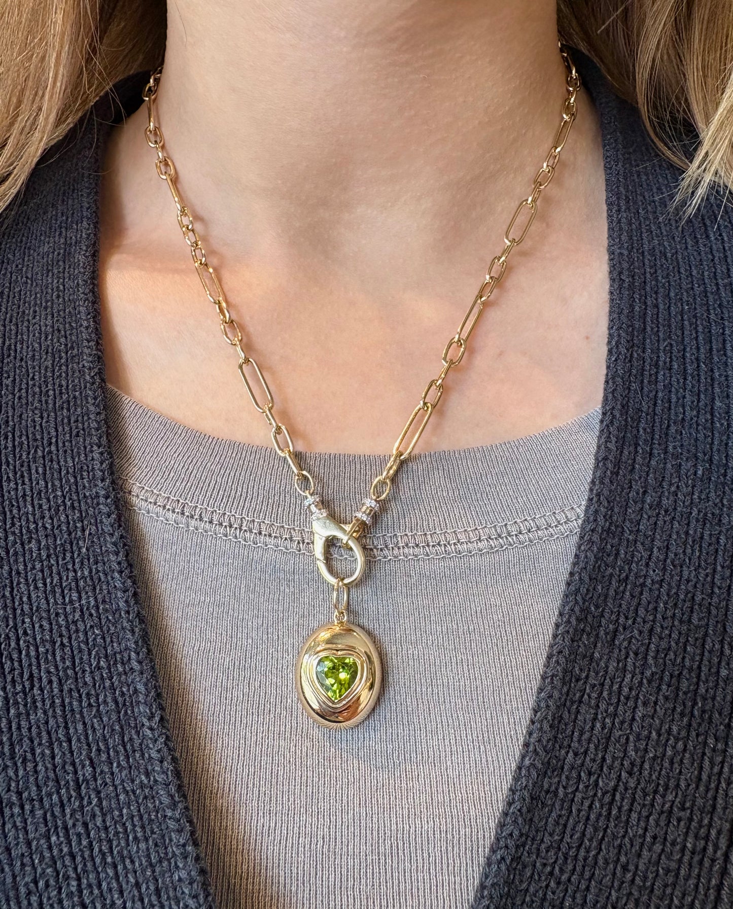 Peridot Heart Pendant
