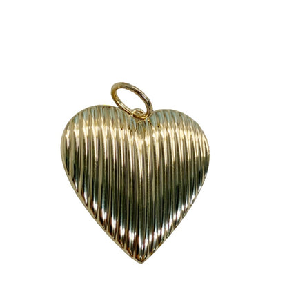 Fluted Yellow Gold Heart Pendant
