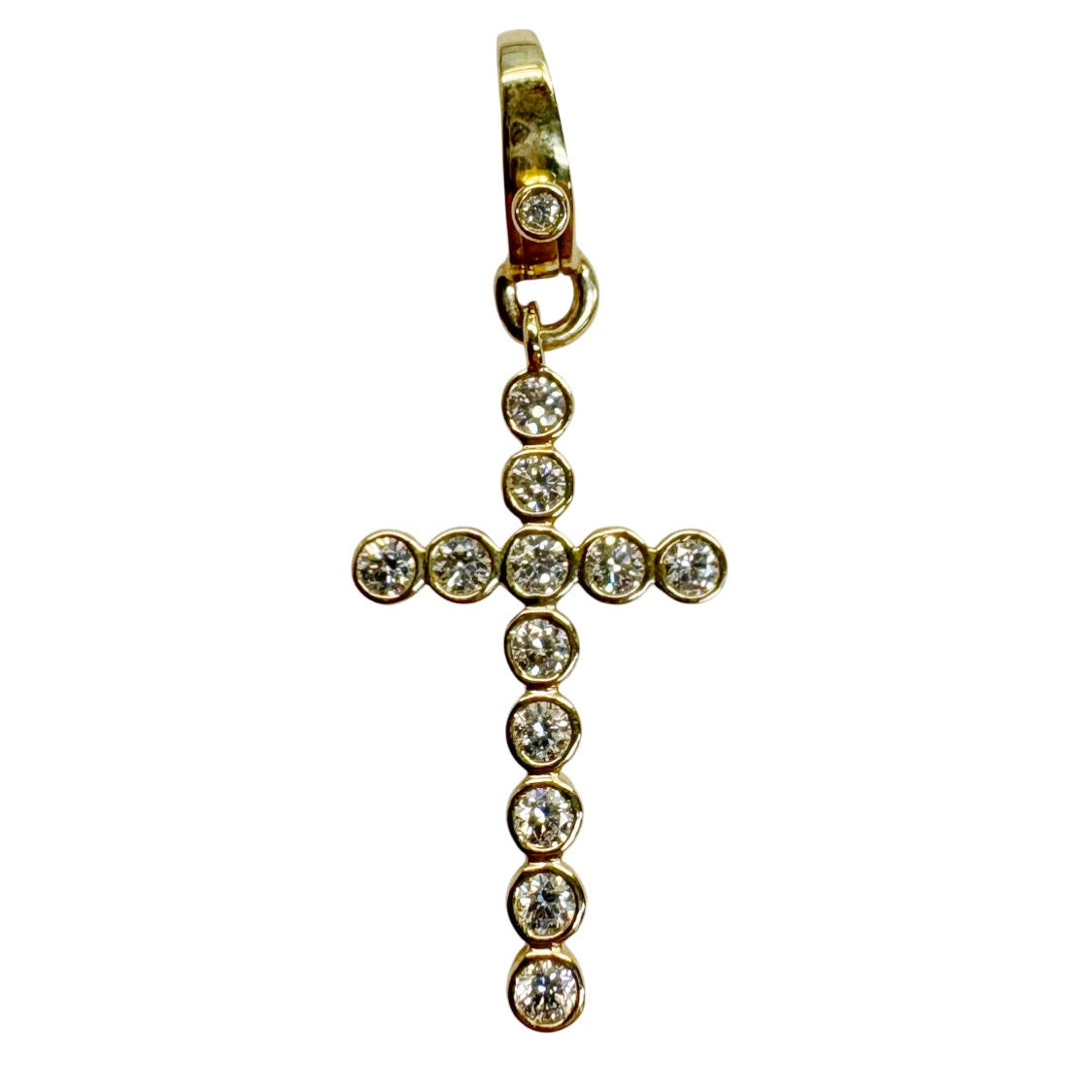 Bezel Set Diamond Cross Charm