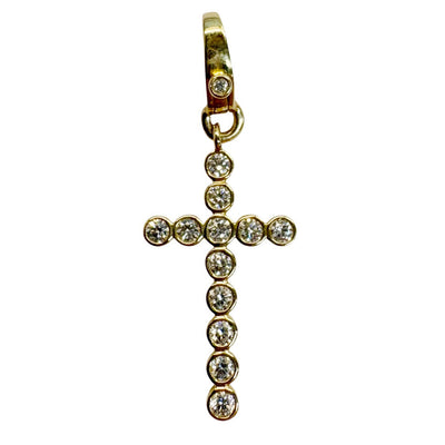 Bezel Set Diamond Cross Charm