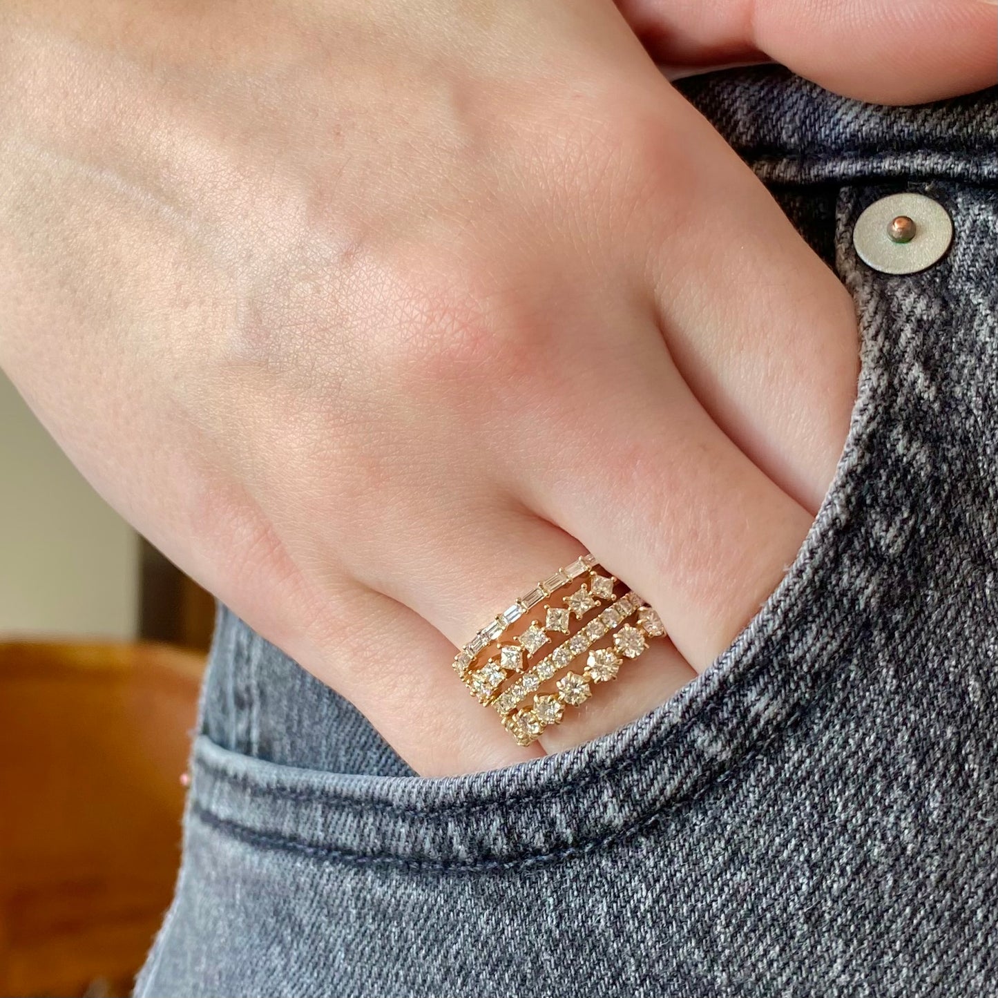Millie Ryan Princess Cut Single Row Ring