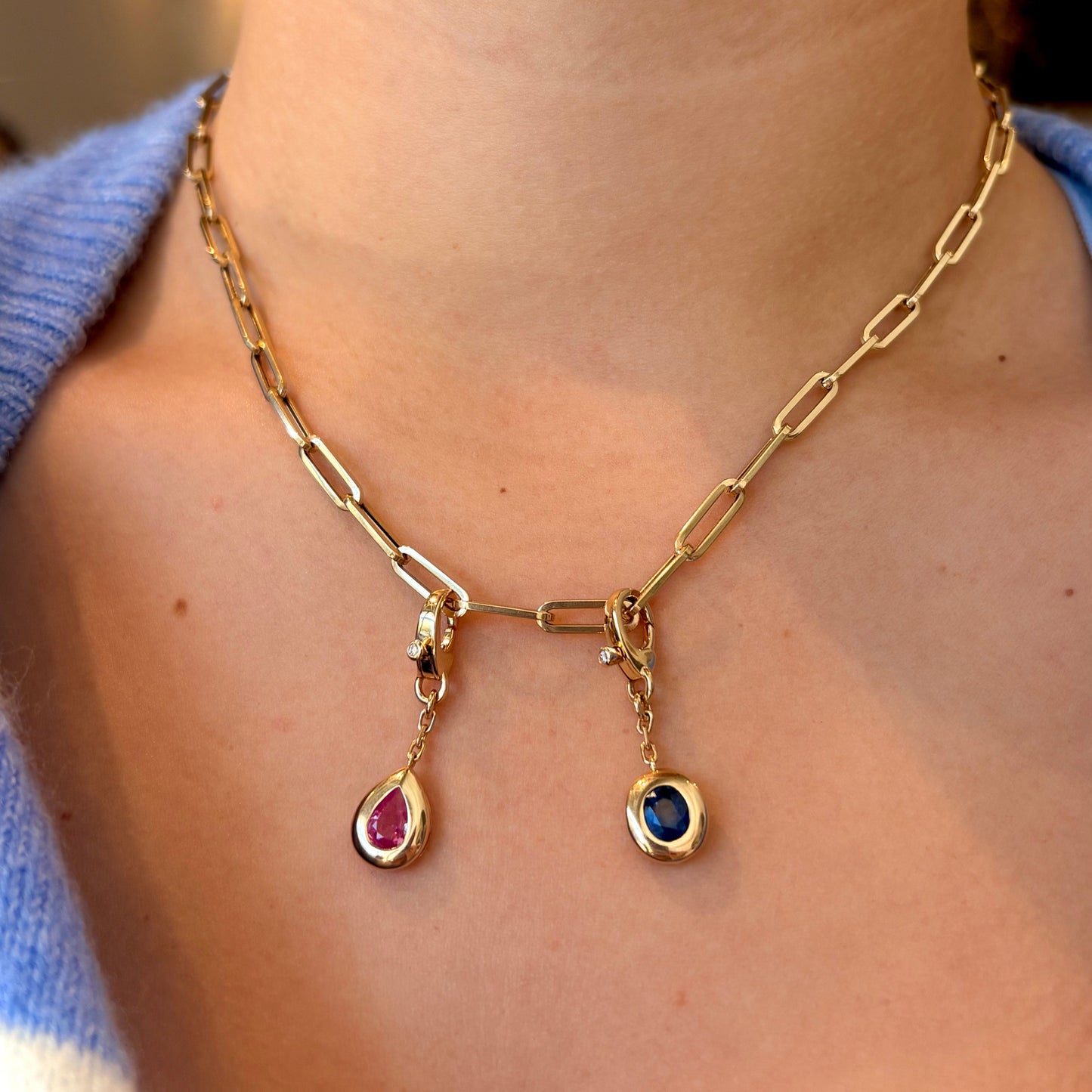 Pink Sapphire Tear Drop Pendant