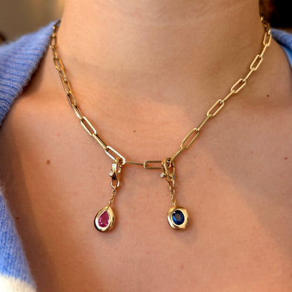 Pink Sapphire Tear Drop Pendant