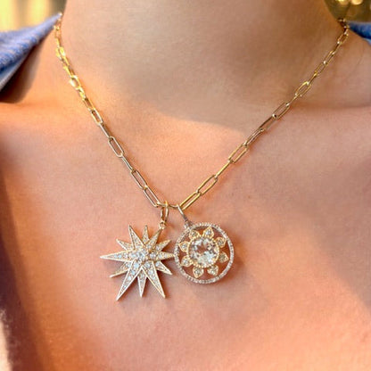 Mixed Metal White Topaz Pendant