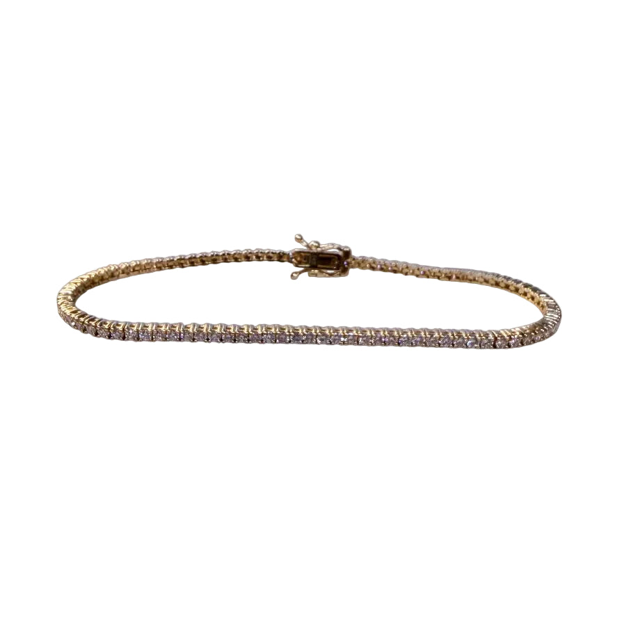 Yellow Gold and Diamond Tennis Bracelet