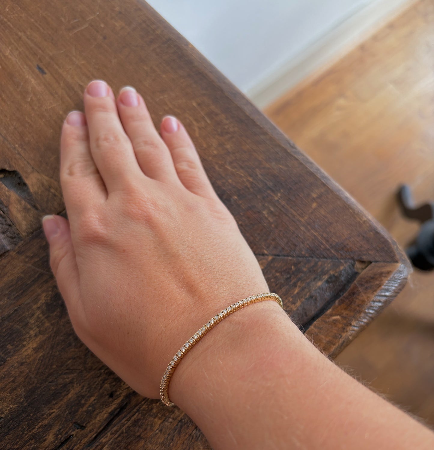 Yellow Gold and Diamond Tennis Bracelet