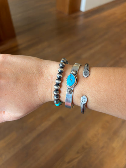 Jock Favour Sterling Silver Snake Head Cuff