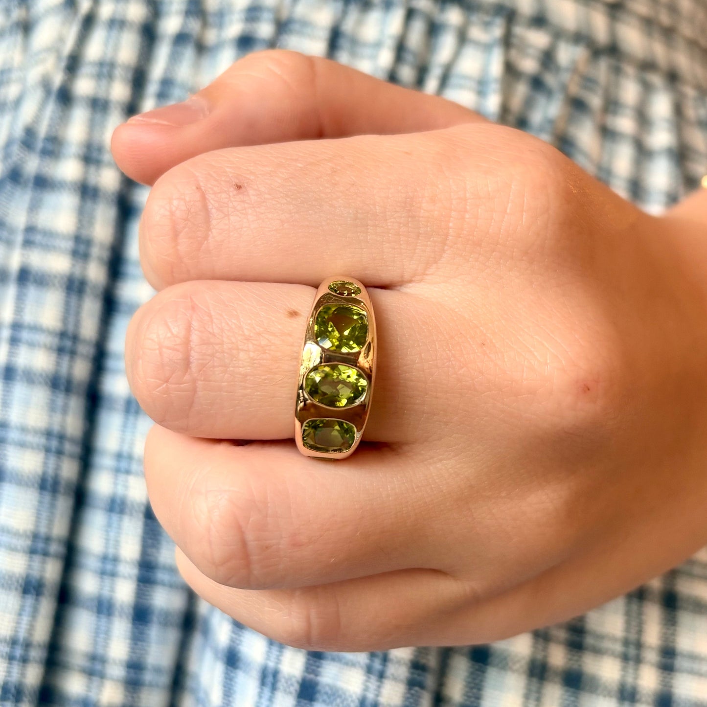 Peridot Multi-stone Dome Ring