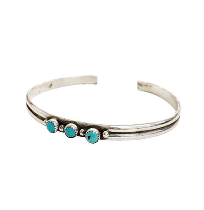 Triple Bezel Turquoise Cuff